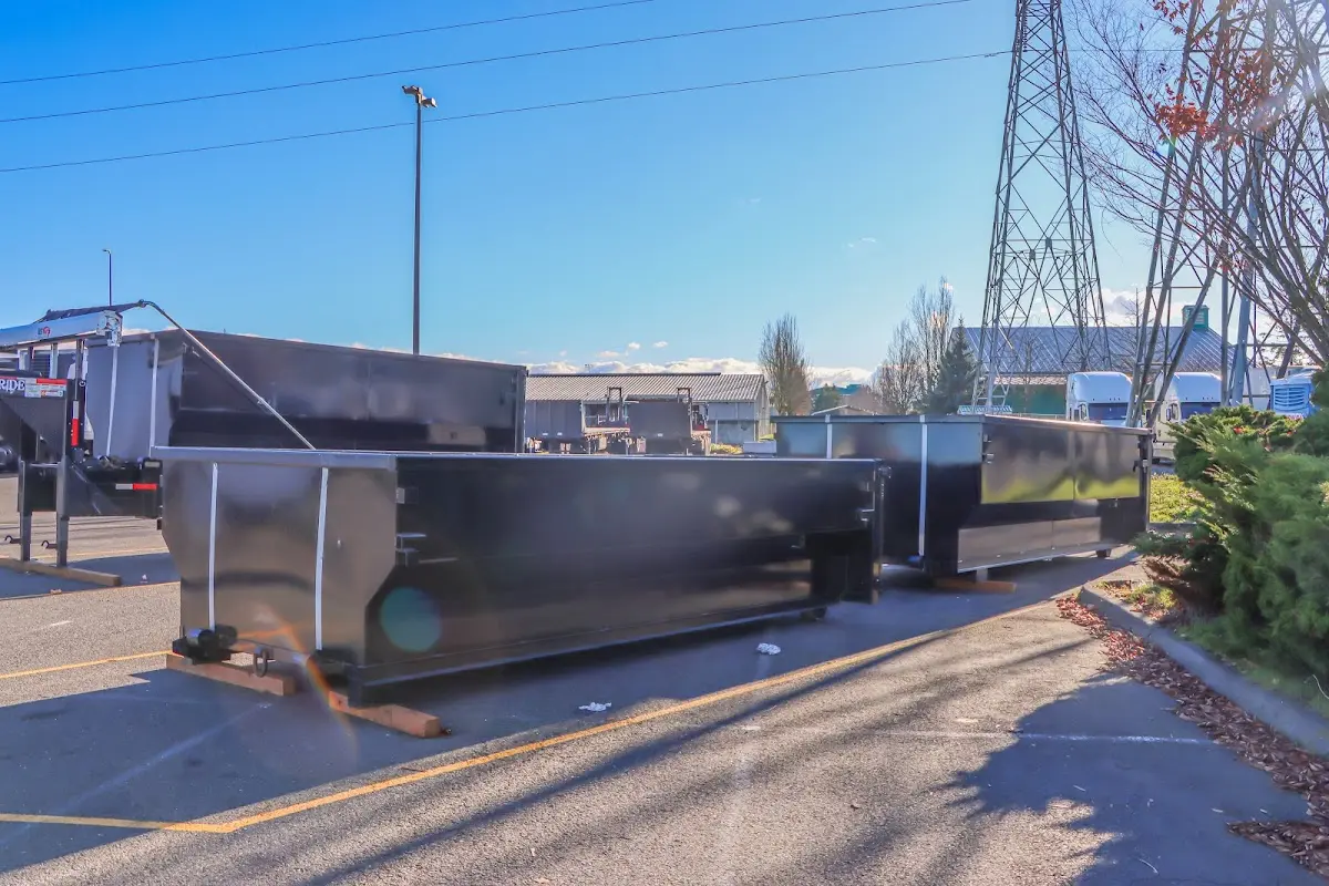 Roll-off dumpster ready for waste disposal at job site for Commercial Dumpster Rental in Gulf Breeze